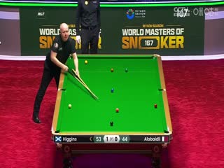 2024斯诺克利雅得世界大师赛 约翰·希金斯4-0阿罗拜德利 20240304（黑8）